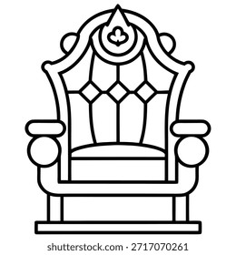 ícone do vetor do trono no branco