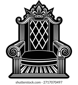 ícone do vetor do trono no branco  