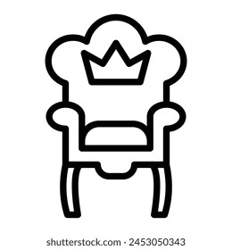 Throne Vector Line Icon Design