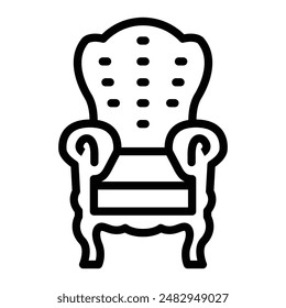 Throne Vector Line Icon Design