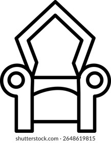 Throne Vector Line Icon Design
