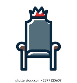 Throne Vector Thick Line Filled Dark Colors Icons For Personal And Commercial Use.
