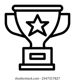 Estilo de linha do ícone de troféu transparente