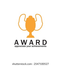throphy vetor ícone de logotipo ilustração modelo design