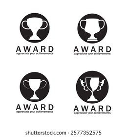 throphy vector logo icon illustration template design