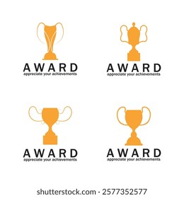 throphy vector logo icon illustration template design