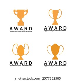 throphy vector logo icon illustration template design