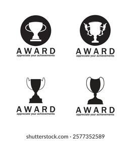 throphy vector logo icon illustration template design