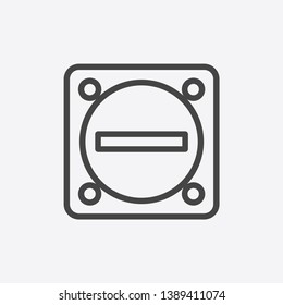 Throttle Plate Outline Simple Vector Icon On Grey Background