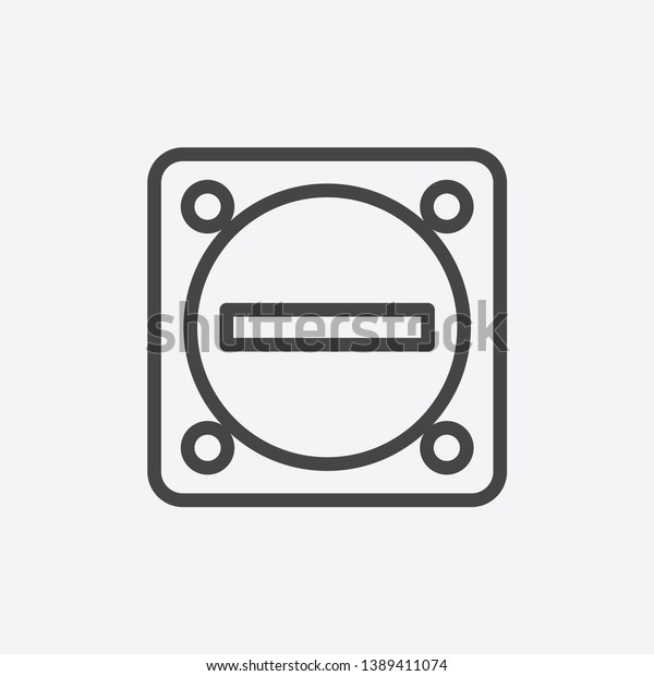 Throttle Plate Outline Simple Vector Icon On\
Grey Background