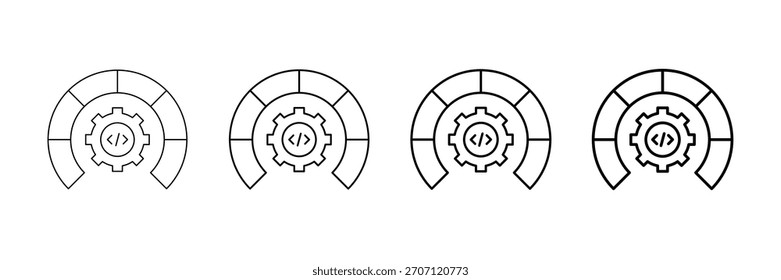 Throttling Icons Vector Set In Different Stroke Line Style