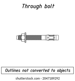 through bolt hex blueprint outline