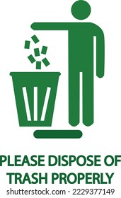 Through garbage in to a dustbin symbol