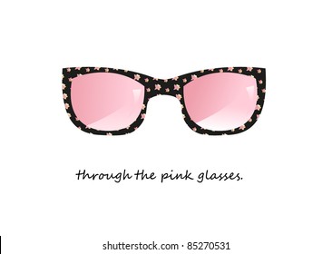 Through the pink glasses(vector without transparency)