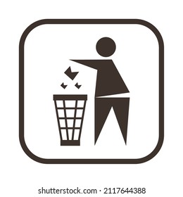 throw away cardboard seal icon
