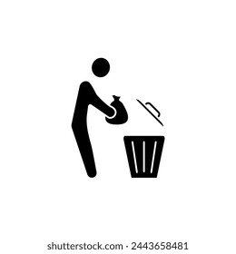 throw away concept line icon. Simple element illustration. throw away concept outline symbol design.