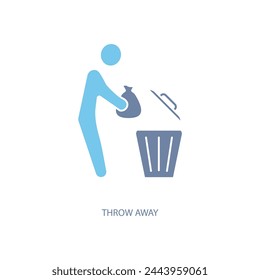 throw away concept line icon. Simple element illustration. throw away concept outline symbol design.