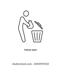 throw away concept line icon. Simple element illustration. throw away concept outline symbol design.