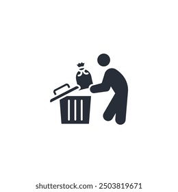 throw away icon. vector.Editable stroke.linear style sign for use web design,logo.Symbol illustration.