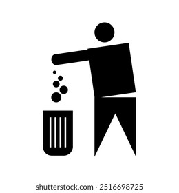 throw away trash icon vector Waste is the result of human activities and natural processes that have no economic value