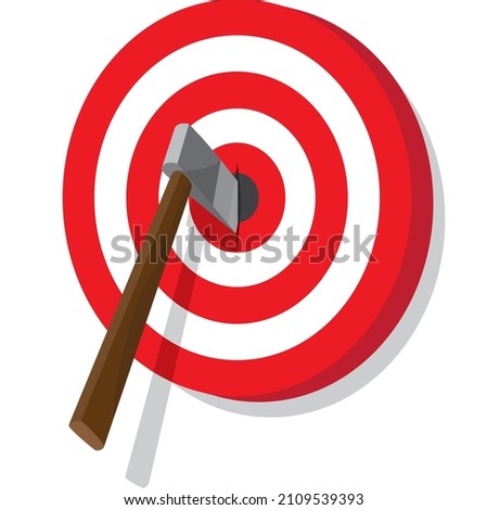 Throw Axe in wood target, good for axe club logo design.