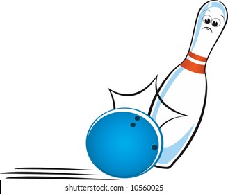 throw ball hitting the pins	