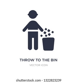 throw to the bin icon on white background. Simple element illustration from Maps and Flags concept. throw to the bin sign icon symbol design.