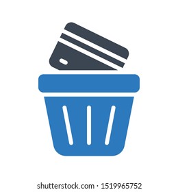 throw card glyph colour line vector icon