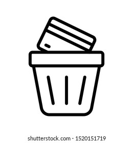 throw card thin line vector icon
