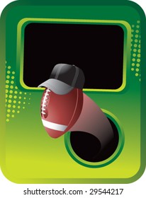 throw cartoon football referee with green display