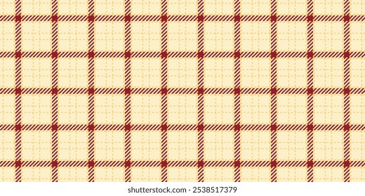 Tira textura de tela textil, funda nórdica de Vector de fondo sin costuras. Patrón de cuadros a cuadros cosidos tartán en paleta de colores almendra y ámbar blanqueados.