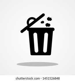 Throw Garbage. Icon with Gray Shadow