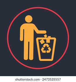 Tirar basura símbolo abstracto hermoso fondo negro diseño de Ilustración vectorial