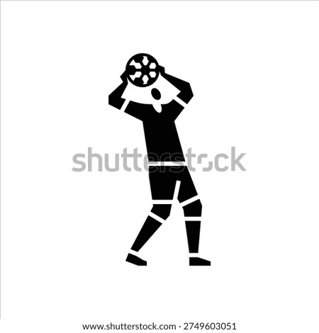 Throw In glyph icon. People play football illustration.
