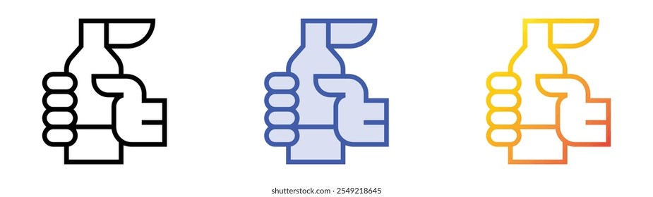 throw icon. Linear, Blue Fill and Gradient Style Design Isolated On White Background
