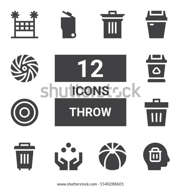 Throw Icon Set Collection 12 Filled Stock Vector (Royalty Free ...