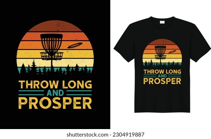 Langes und erfolgreiches Werfen, Vintage Disk Golfer T Shirt Design, Disk Golf T-Shirt Vektor, Typografie T-Shirt Design,