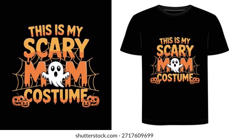 Werfen Sie auf dieses "This Is My Scary Mom Costume" T-Shirt und Sie sind sofort bereit für Halloween. Mit kräftigen tropfenden orangefarbenen Buchstaben, einem süßen weißen Geist, Spinnennetzen und lächelnden Jack-o’-Laternen auf einem schwarzen Tee ist dieses Design die perfekte Mischung aus gespenstisch und bezaubernd.