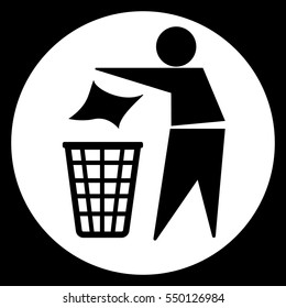 throw out the trash , garbage bin VECTOR EPS 10
