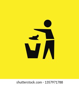 to throw out the trash icon vector