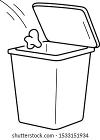 Throw out the trash. Vector outline icon.