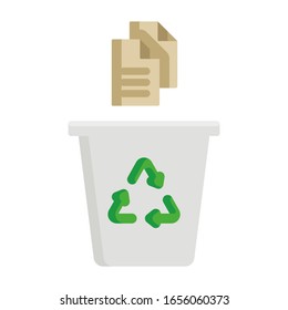 Throw paper waste into recycle bins
