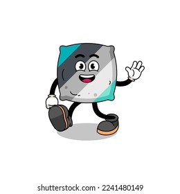 throw pillow cartoon walking , character design