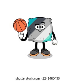 throw pillow illustration as a basketball player , character design