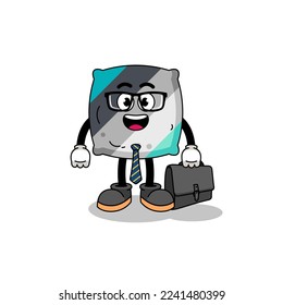 throw pillow mascot as a businessman , character design