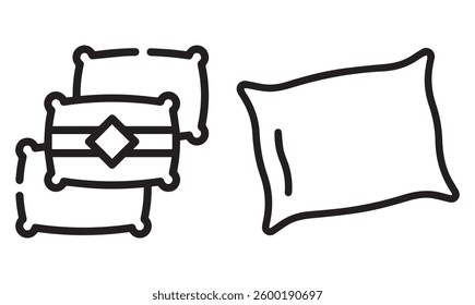 throw pillows line icon. vector eps file