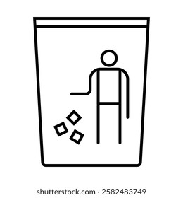 Throw rubbish line icon editable stroke vector sign management and environmental awareness disposing of trash 