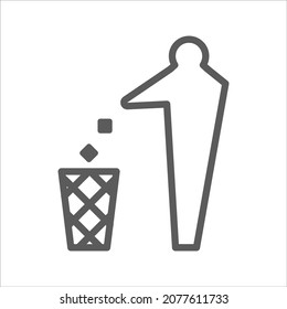 Throw Trash in bin Public Toilet Icon Signage