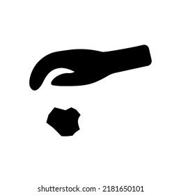 Throw trash black vector icon on white background