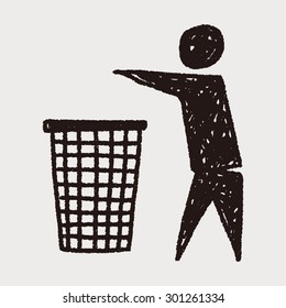Throw trash doodle